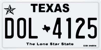 TX license plate DOL4125