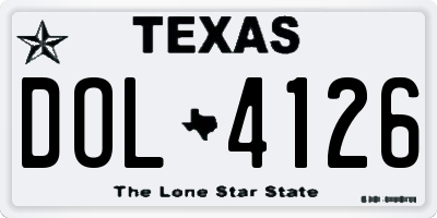 TX license plate DOL4126