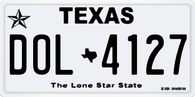 TX license plate DOL4127