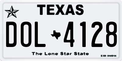 TX license plate DOL4128