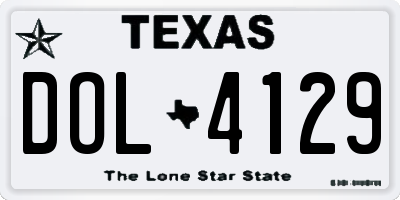 TX license plate DOL4129