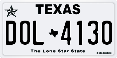 TX license plate DOL4130