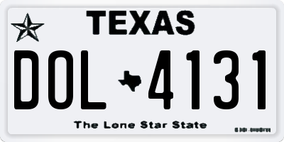 TX license plate DOL4131