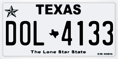TX license plate DOL4133