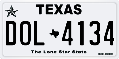 TX license plate DOL4134