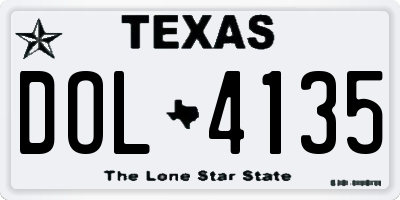 TX license plate DOL4135