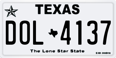 TX license plate DOL4137