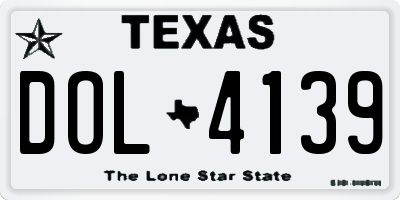 TX license plate DOL4139