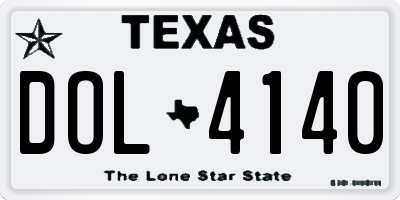 TX license plate DOL4140