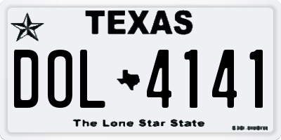 TX license plate DOL4141