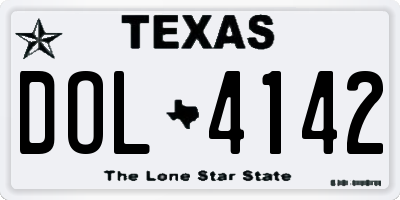 TX license plate DOL4142
