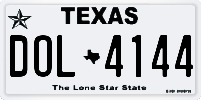 TX license plate DOL4144