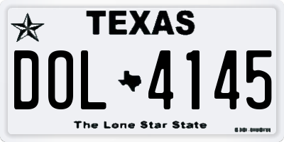 TX license plate DOL4145