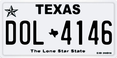 TX license plate DOL4146