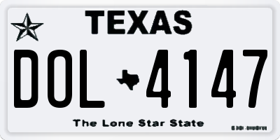 TX license plate DOL4147