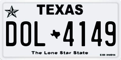 TX license plate DOL4149