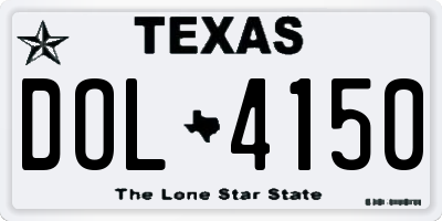 TX license plate DOL4150
