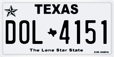 TX license plate DOL4151