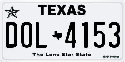 TX license plate DOL4153