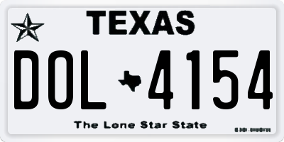 TX license plate DOL4154