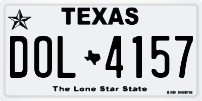 TX license plate DOL4157