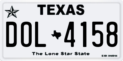 TX license plate DOL4158