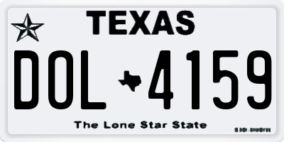 TX license plate DOL4159