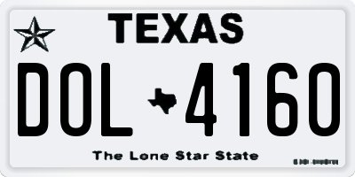 TX license plate DOL4160