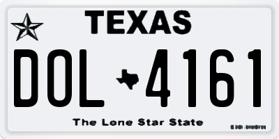 TX license plate DOL4161