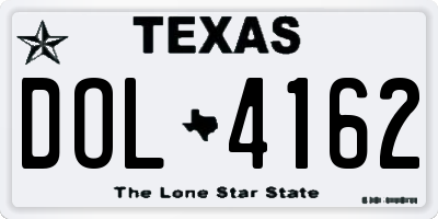 TX license plate DOL4162