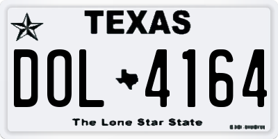 TX license plate DOL4164