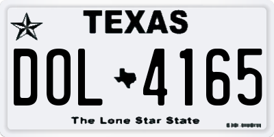 TX license plate DOL4165