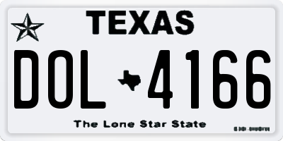 TX license plate DOL4166