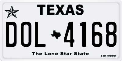 TX license plate DOL4168