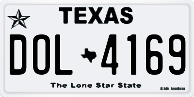 TX license plate DOL4169