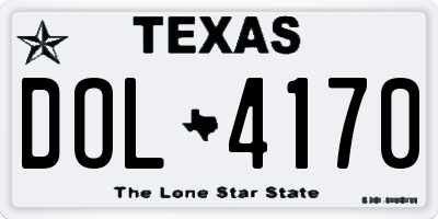 TX license plate DOL4170