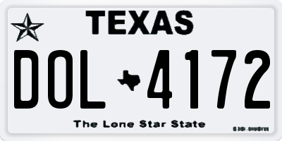 TX license plate DOL4172