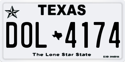 TX license plate DOL4174