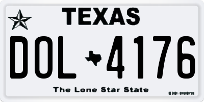 TX license plate DOL4176