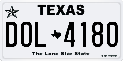 TX license plate DOL4180
