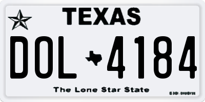 TX license plate DOL4184