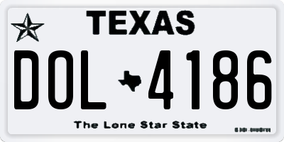 TX license plate DOL4186