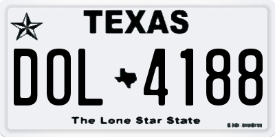 TX license plate DOL4188