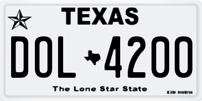 TX license plate DOL4200