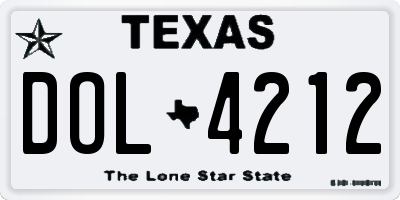TX license plate DOL4212