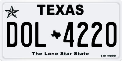 TX license plate DOL4220