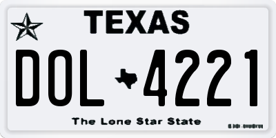 TX license plate DOL4221