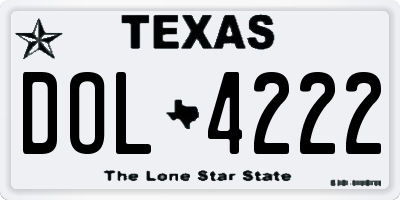 TX license plate DOL4222
