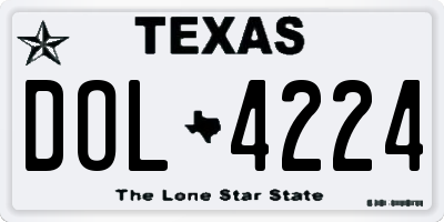 TX license plate DOL4224