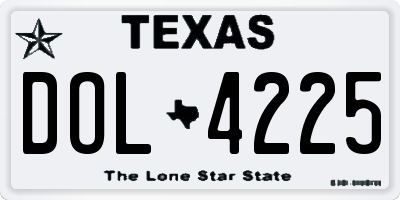 TX license plate DOL4225